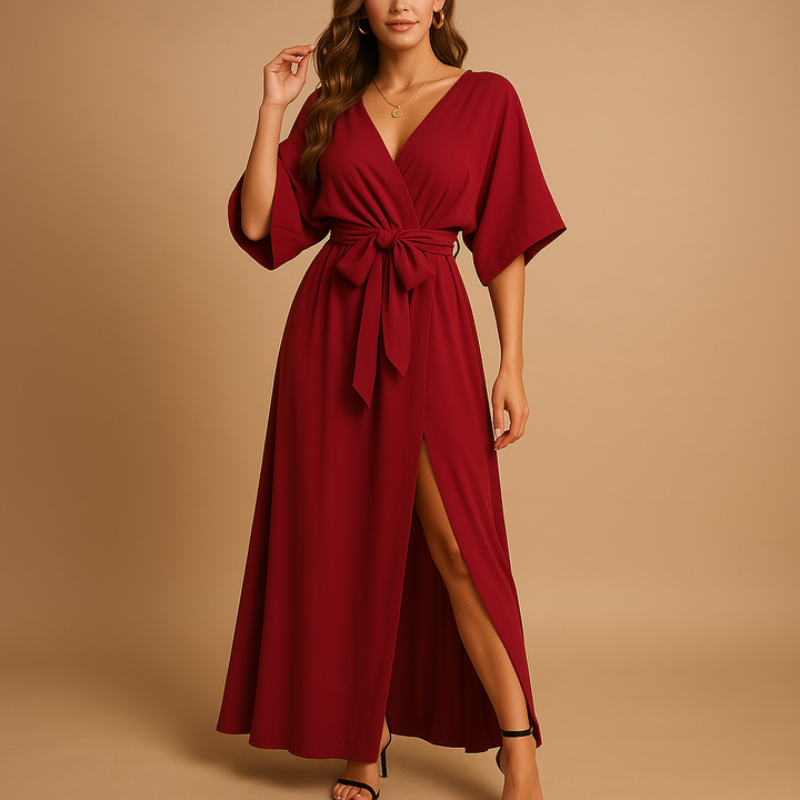 Camélia™ | Elegancka Sukienka z Dekoltem w Kształcie V