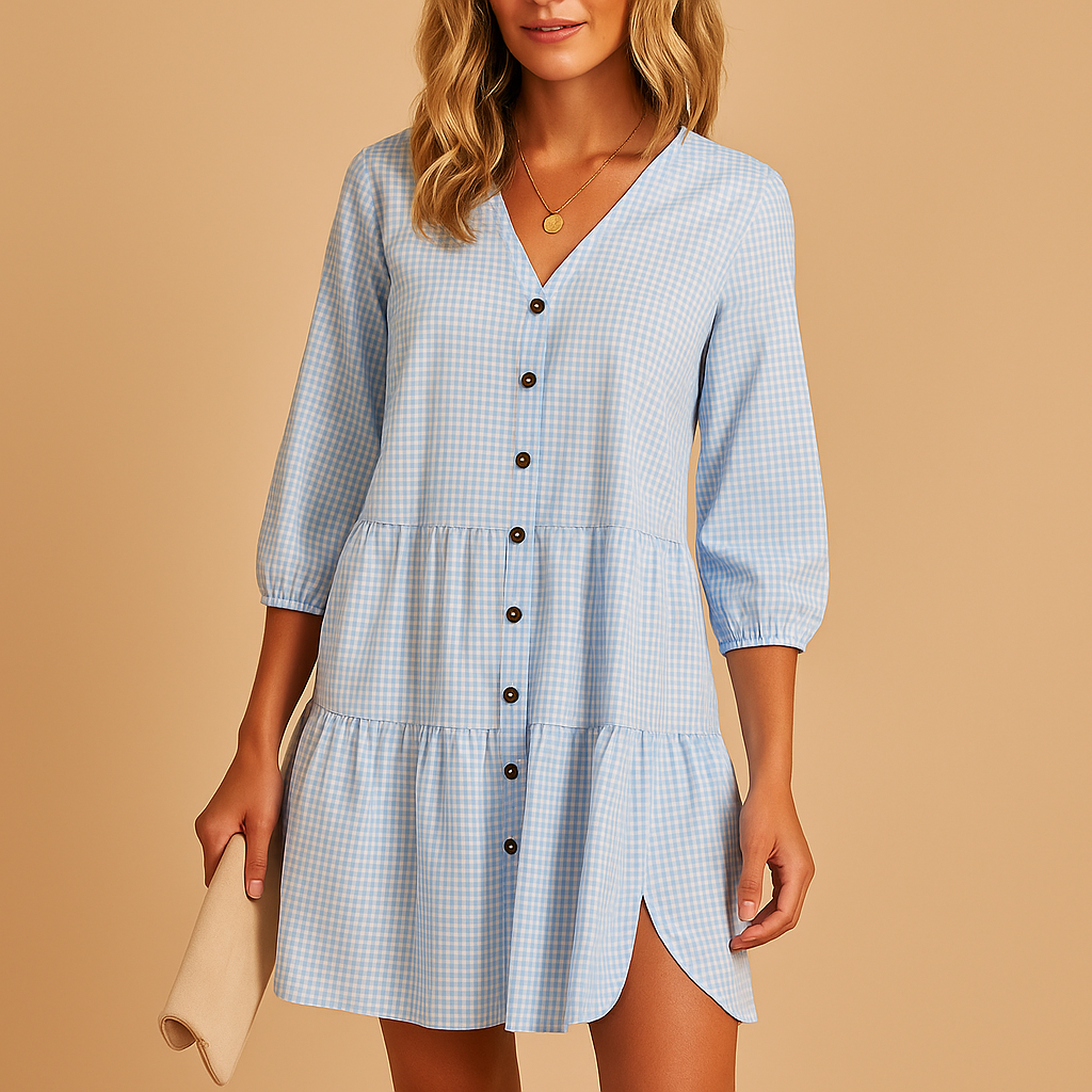 Jeanne™ | Elegancka Midi Sukienka Niebieska