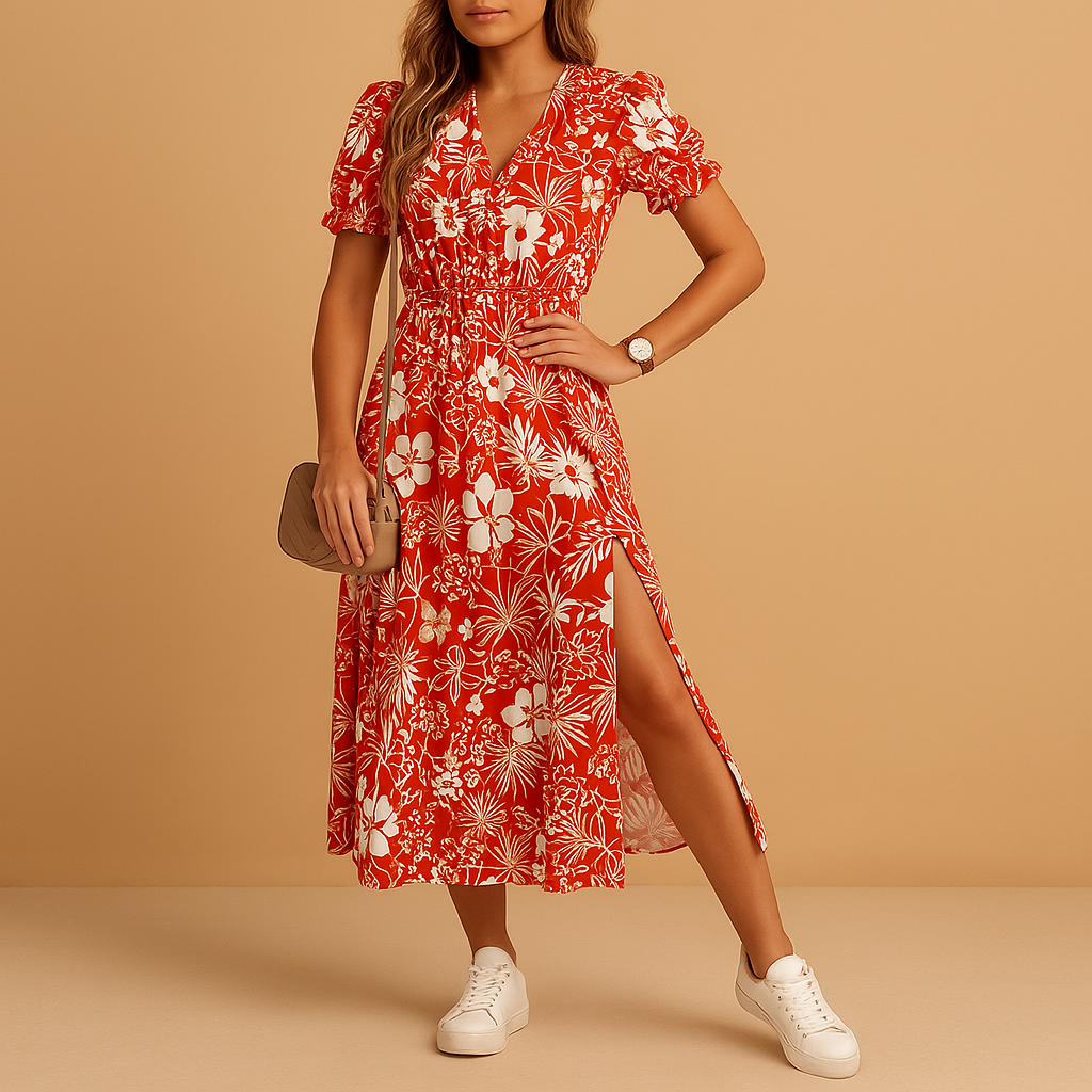 Pauline™ | Sukienka Maxi z Rozcięciem