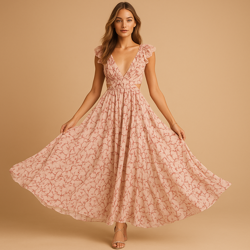Ophélia™ | Sukienka Maxi z Falbanami