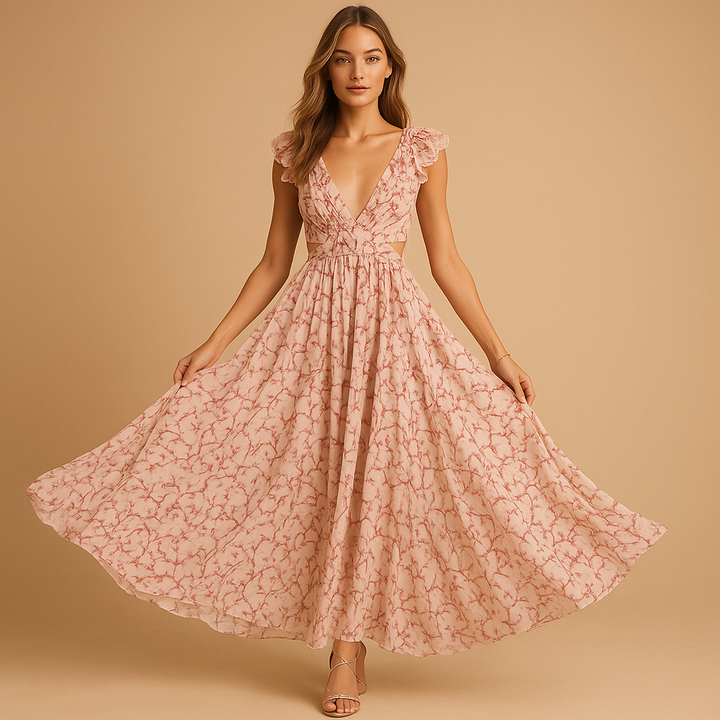 Ophélia™ | Sukienka Maxi z Falbanami