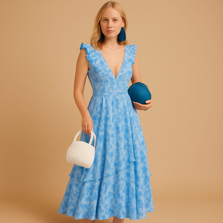 Ophélia™ | Sukienka Maxi z Falbanami