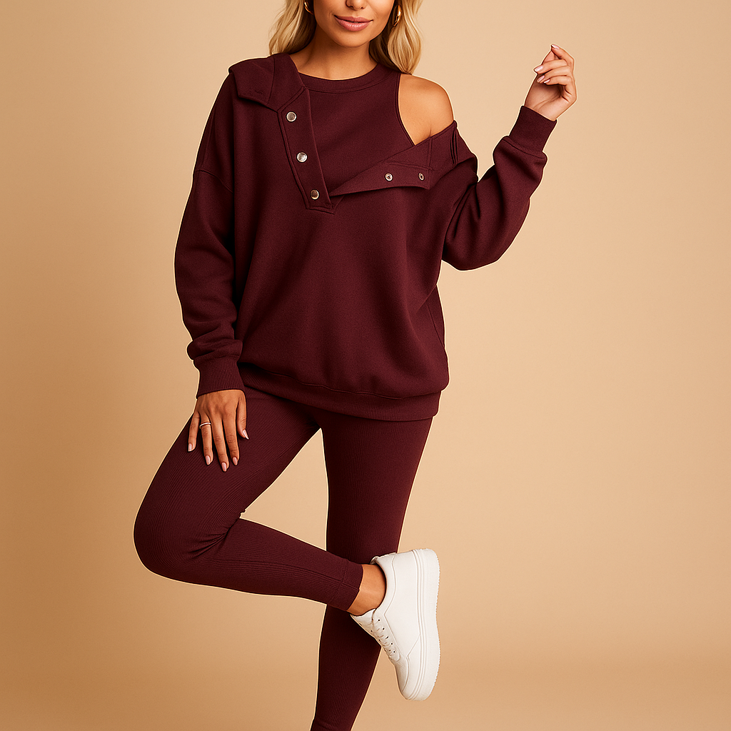 Agnès™ | Zestaw Miękkiej Bluzy z Kapturem