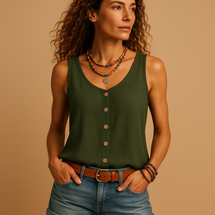 Maéna™ | Lekki Top z Dekoltem w Serek