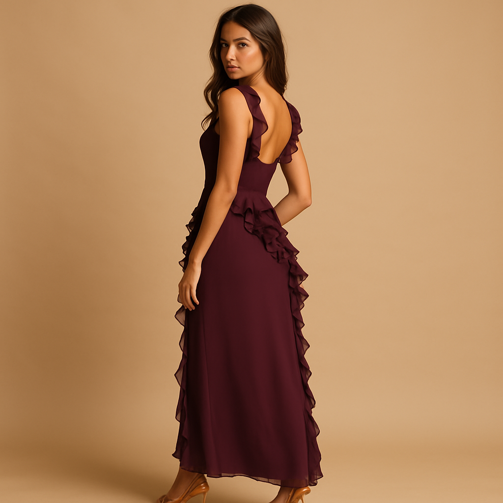Maëlys™ | Sukienka Maxi z Falbanami