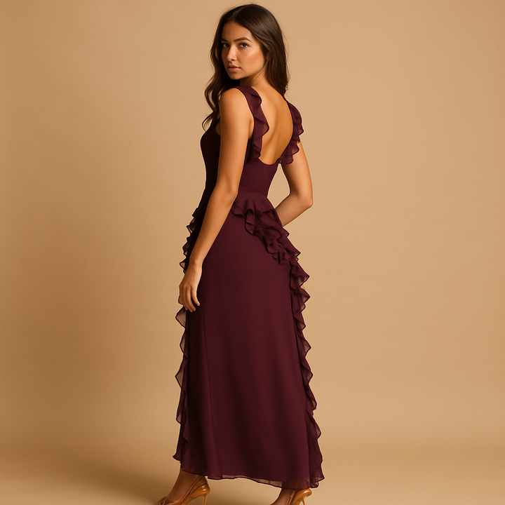 Maëlys™ | Sukienka Maxi z Falbanami