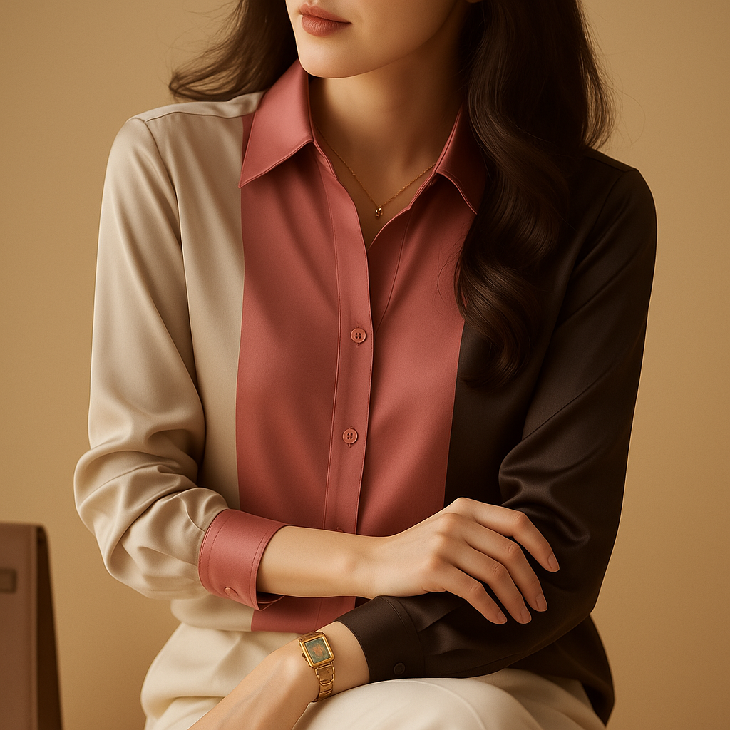 Maïwenn™ | Bluzka Satin Patchwork