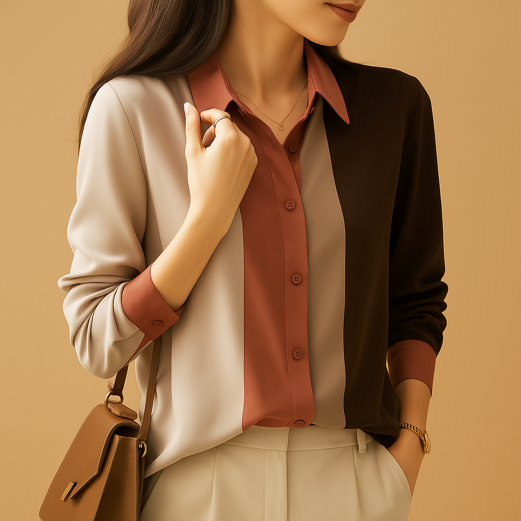 Maïwenn™ | Bluzka Satin Patchwork