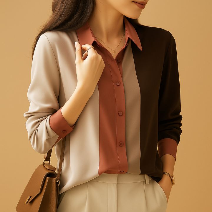 Maïwenn™ | Bluzka Satin Patchwork